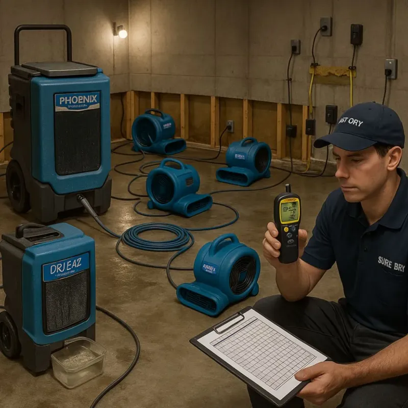 Structural Drying and Dehumidification process in Rockport, TX